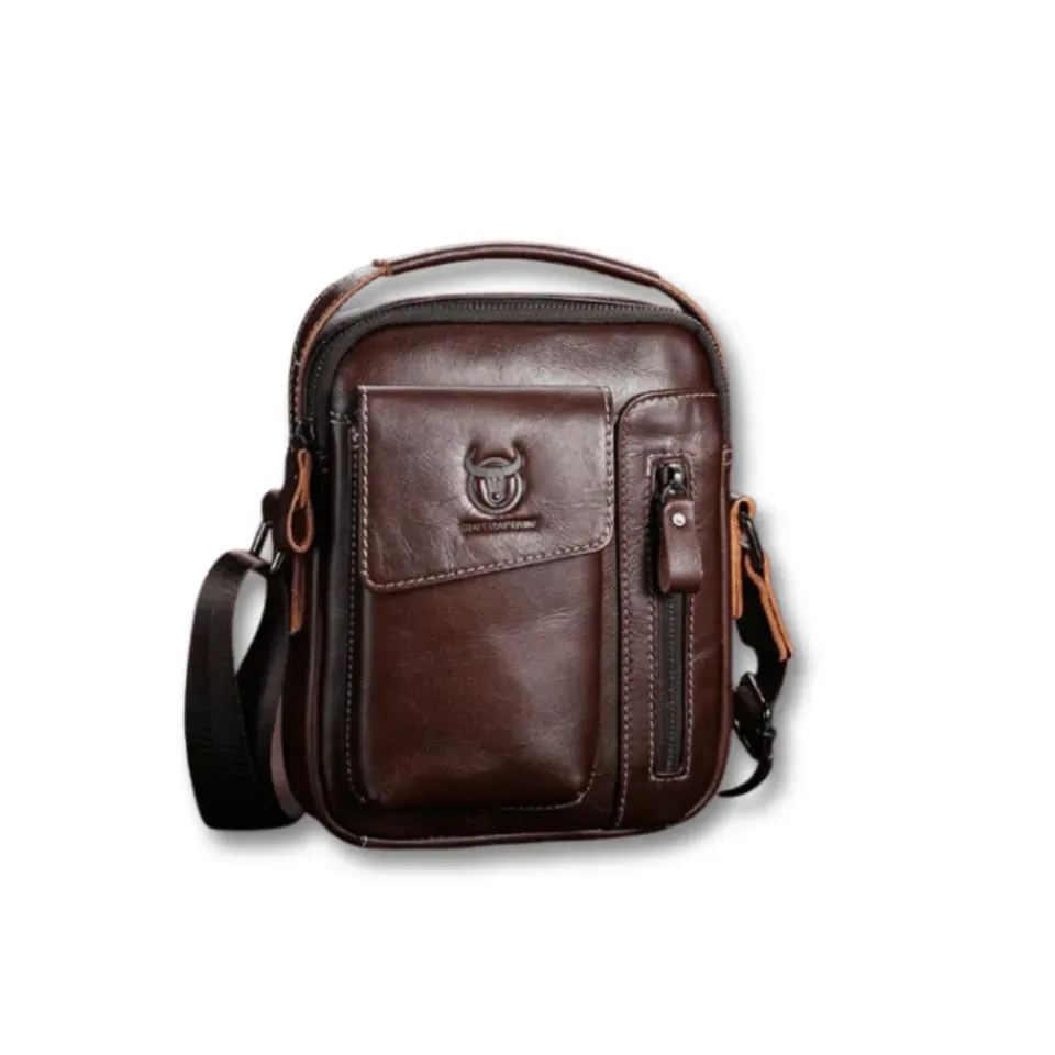 Maison Sacoches Atlas sacoche homme cuir marron zippée