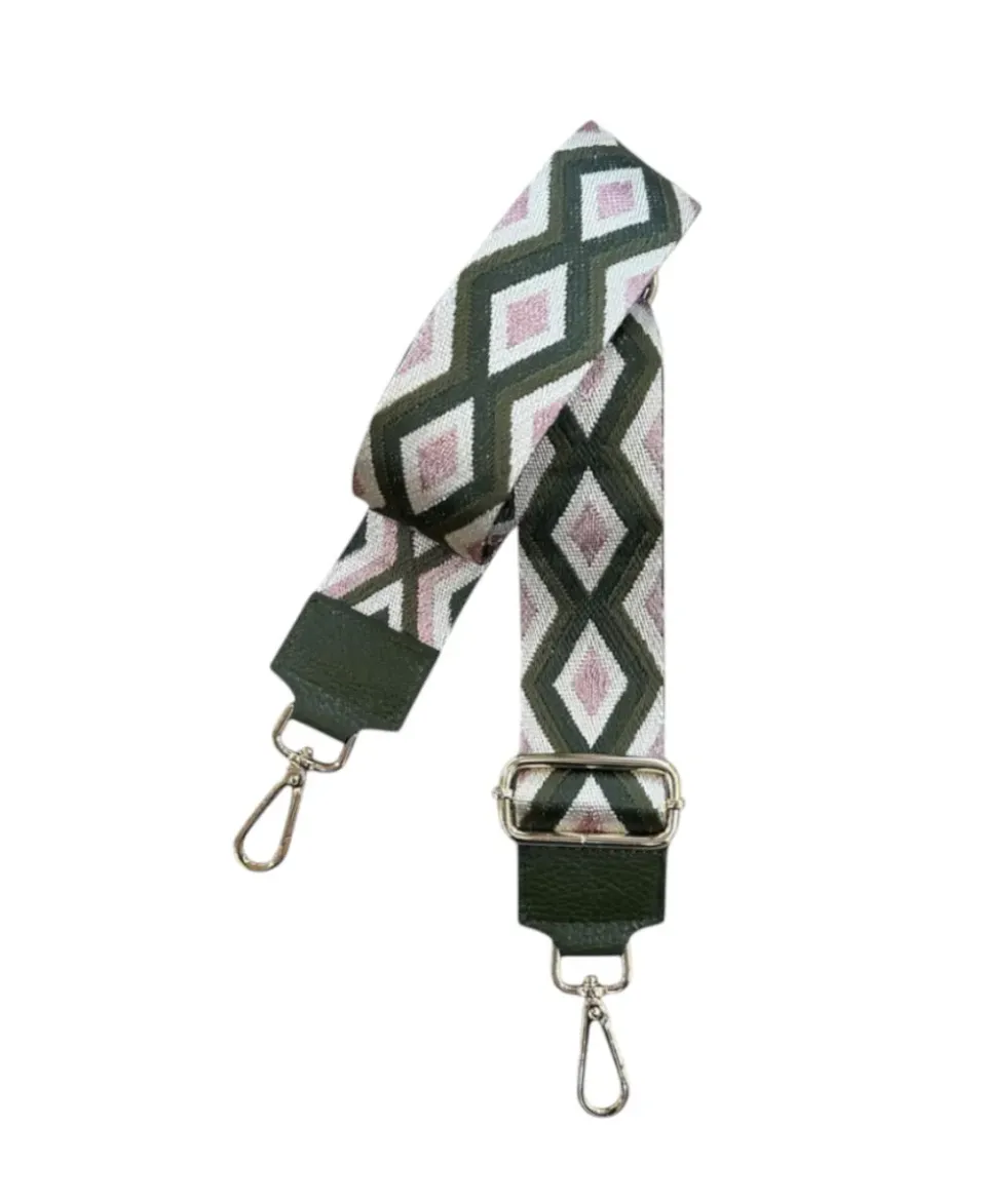 Hexagone Cuir Anse Losange anse sac Kaki Rosé Doré nylon