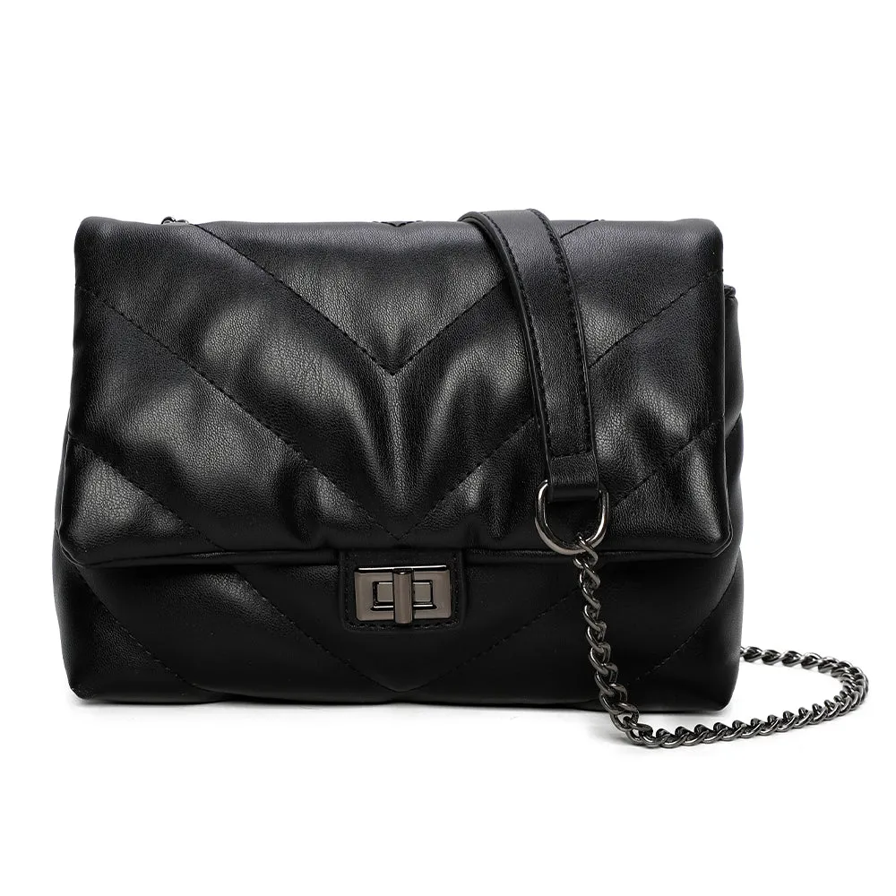 Gallantry Bianca sac bandoulière matelassé noir