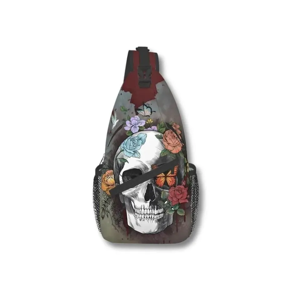 Maison Sacoches Skull sac bandoulière motif 7 tissu