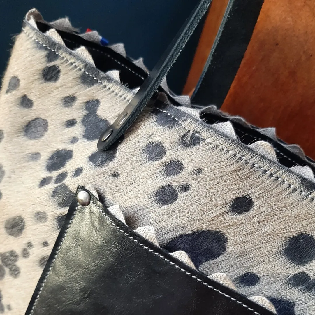 Atelier Anne R Savane sac cabas cuir vachette poil tacheté