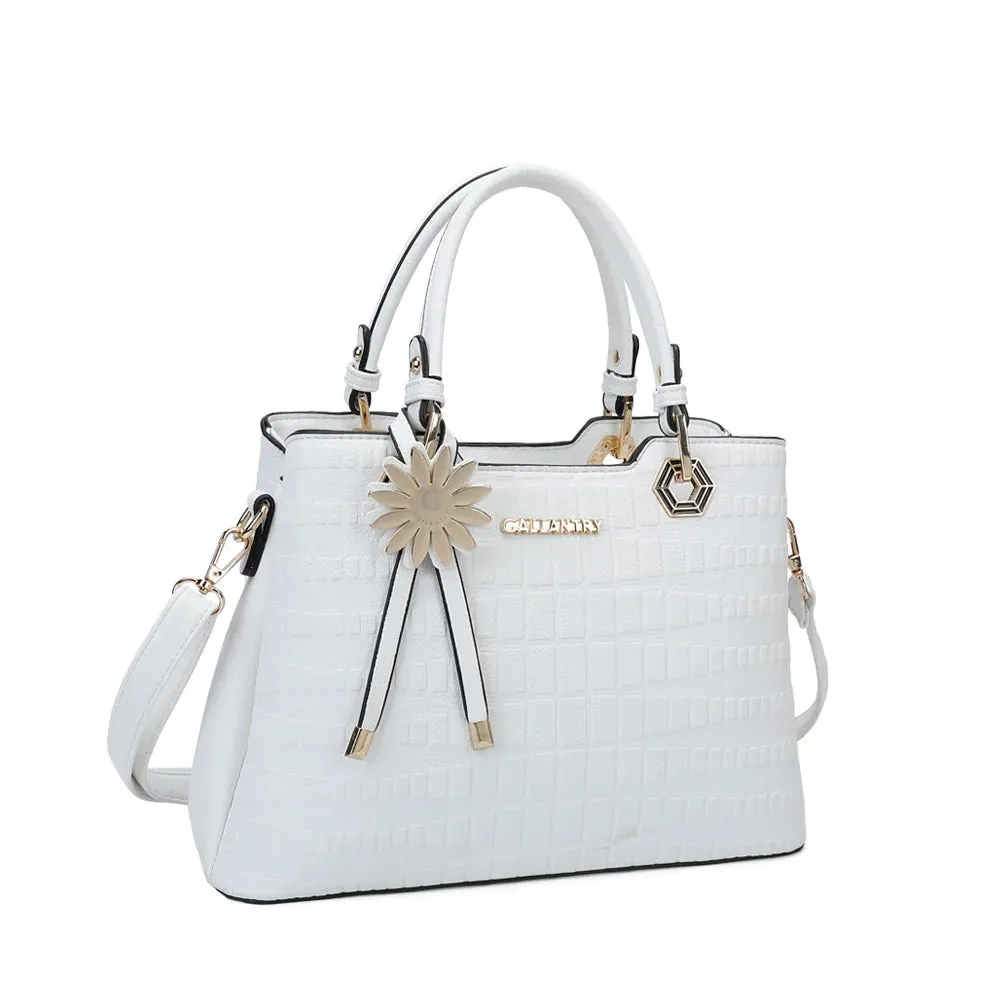 Gallantry Paris Fiora sac à main Rose façon croco