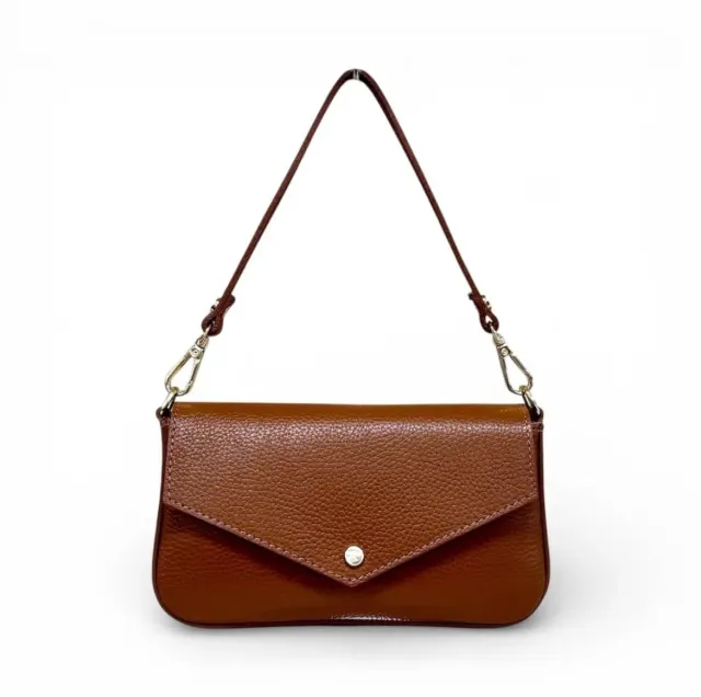 Hexagone Cuir Angel pochette cuir Blanc grainé
