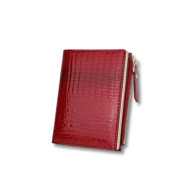 Maison Sacoches Elvia porte-monnaie femme rouge cuir croco