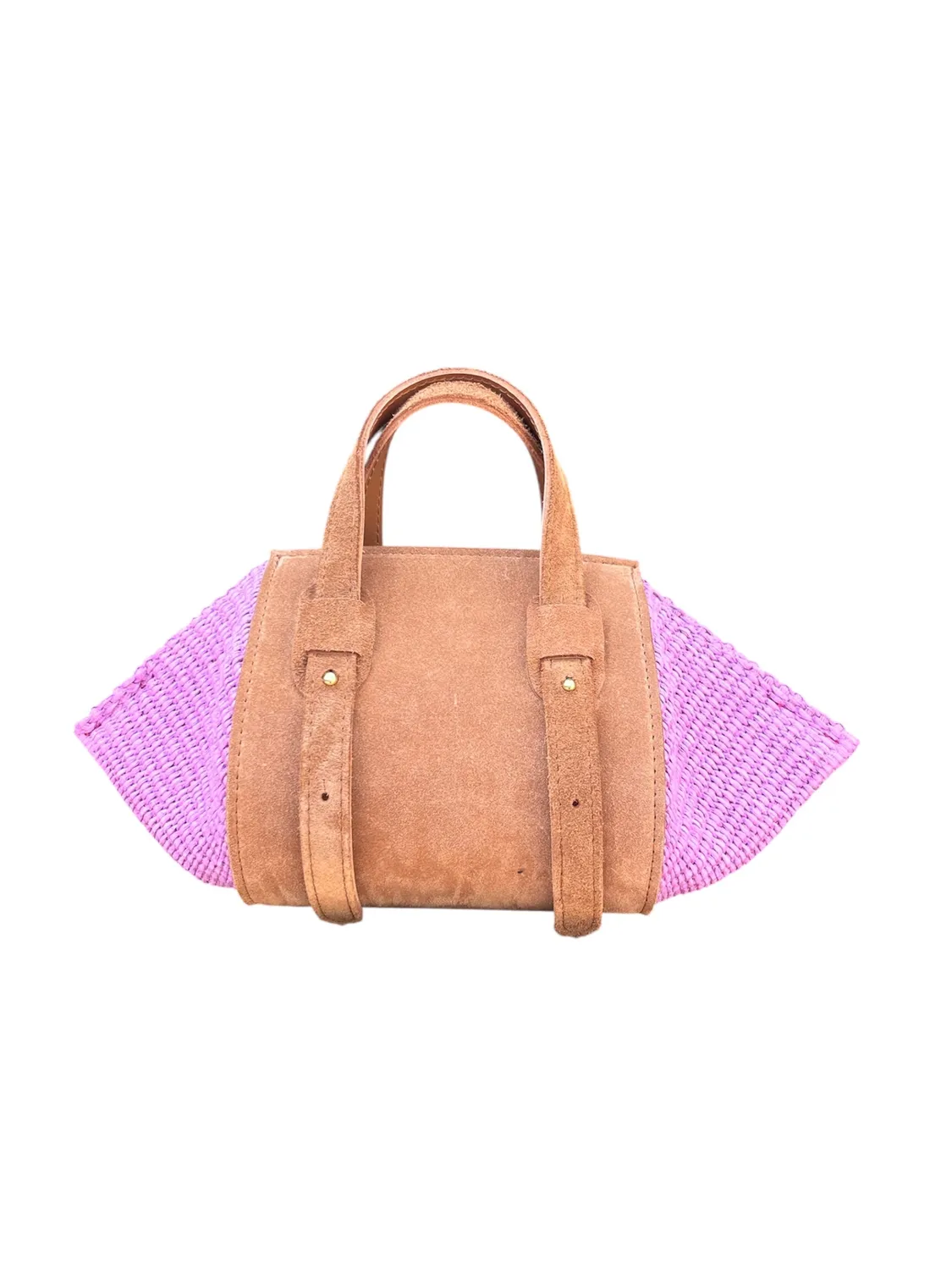 Hexagone Cuir Bellissima micro sac cuir raffia menthe