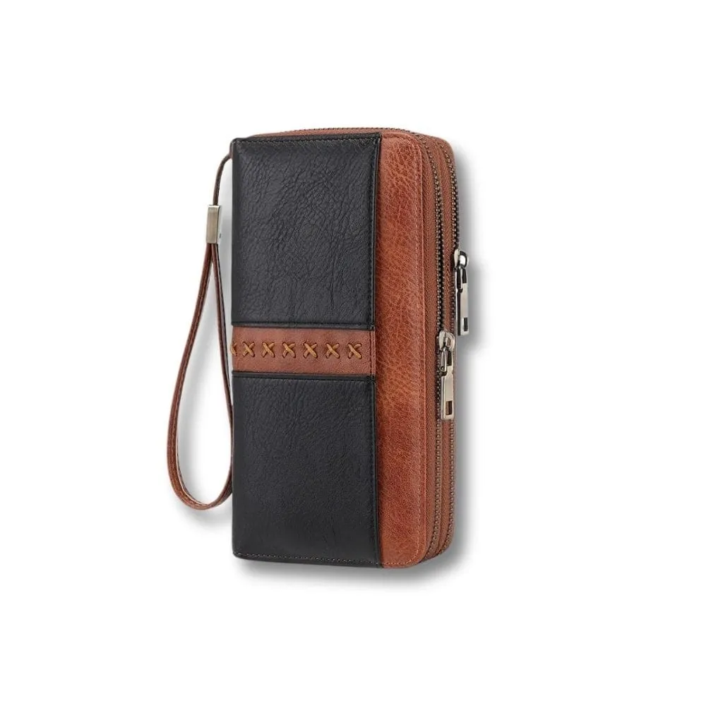 Maison Sacoches Nolia pochette téléphone femme marron-blanc