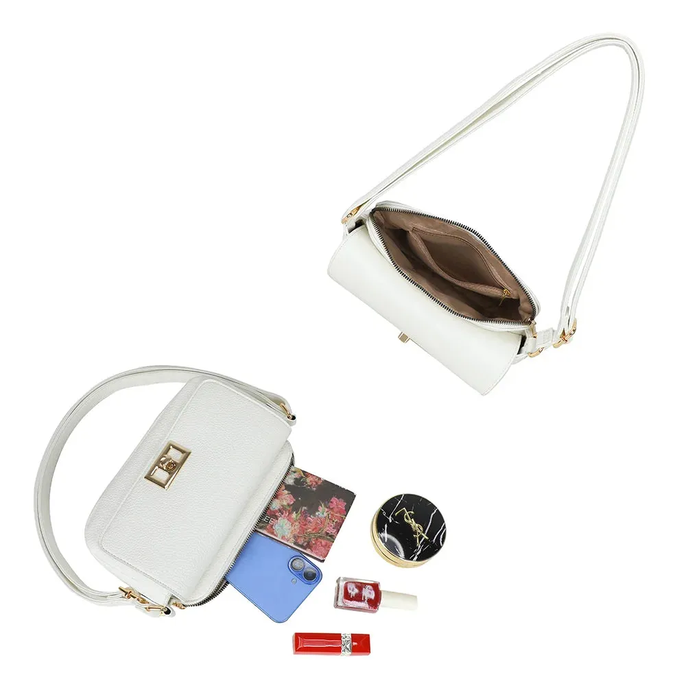 Gallantry Divine sac bandoulière rabat blanc grainé