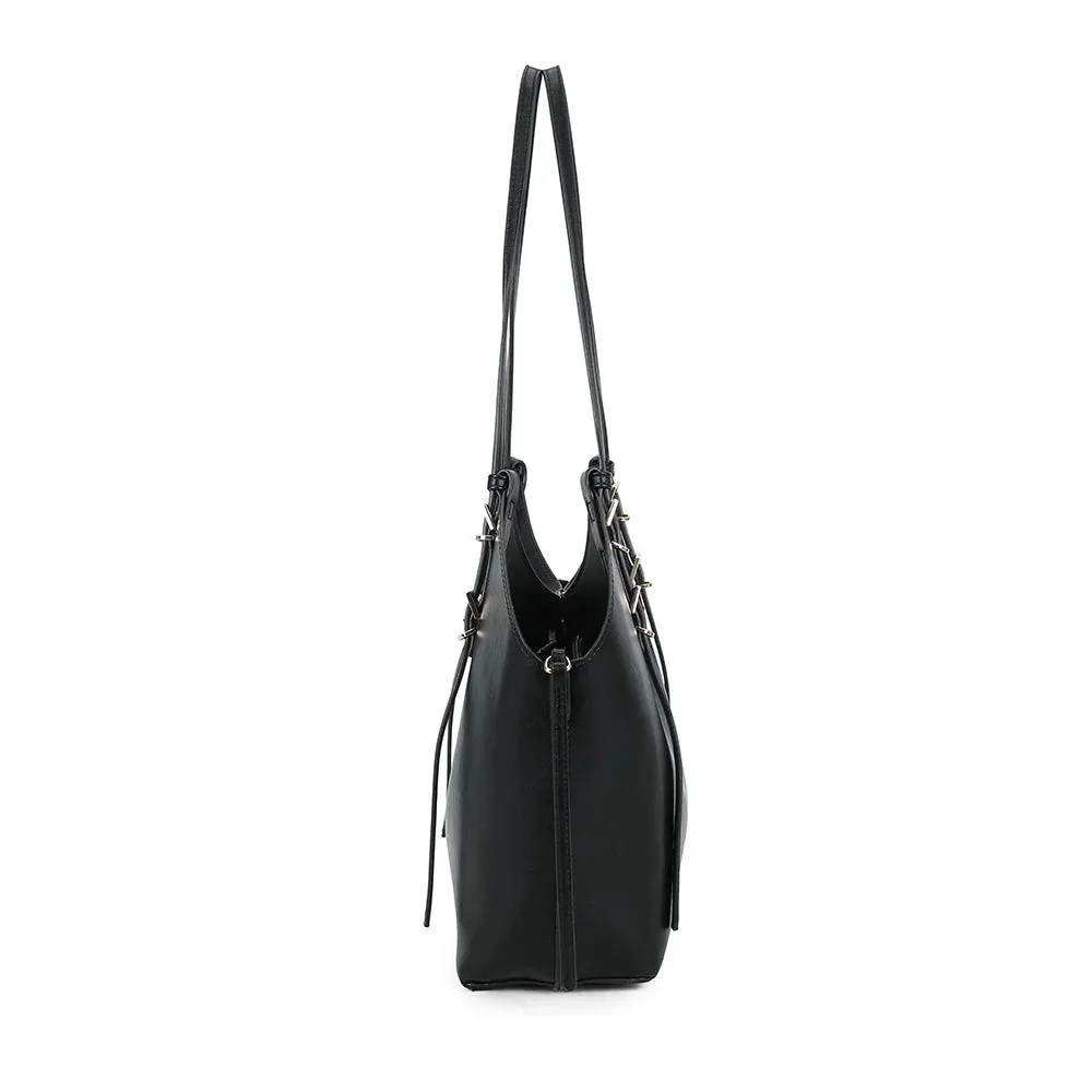 Gallantry Élance sac cabas noir lisse