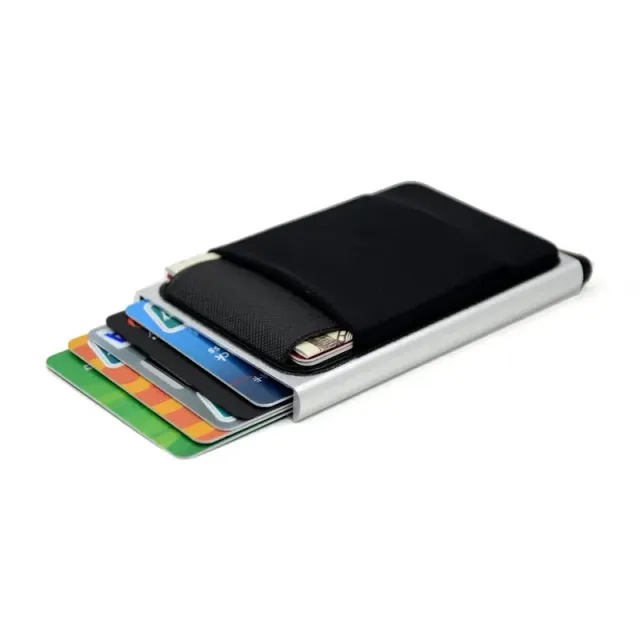 Mon Sacoche Aluminium Porte Cartes Anti-RFID Noir