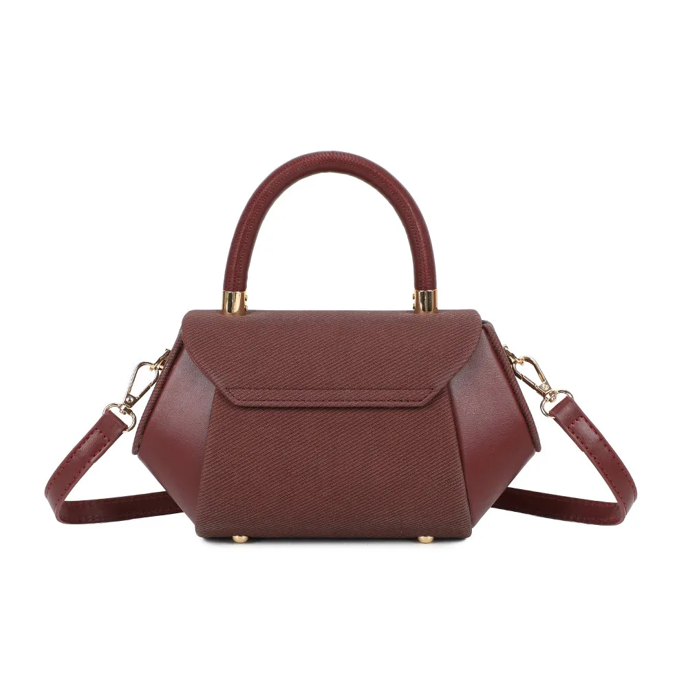 Gallantry Paris Léa mini sac à main bordeaux fermoir doré