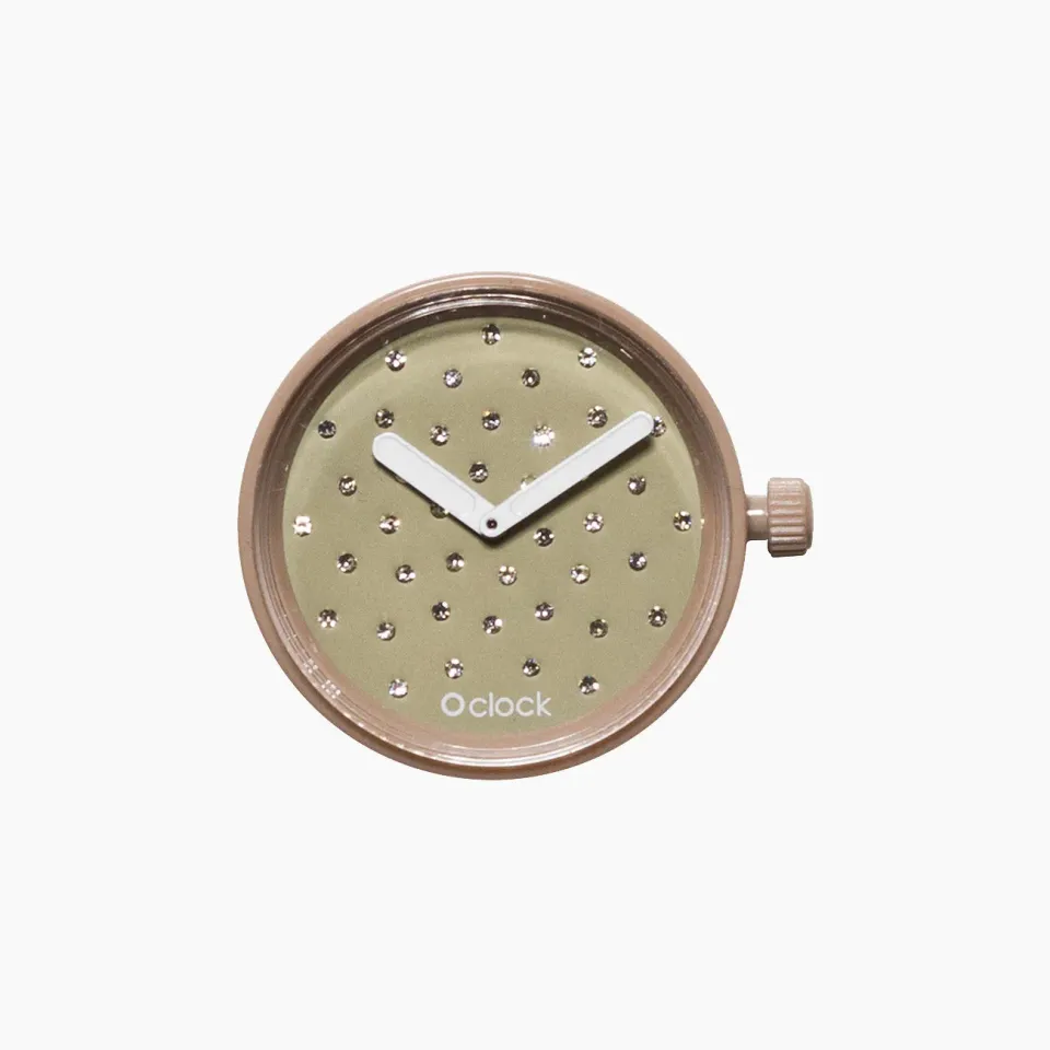 O bag O Clock Cristal Tourterelle mécanisme montre quartz