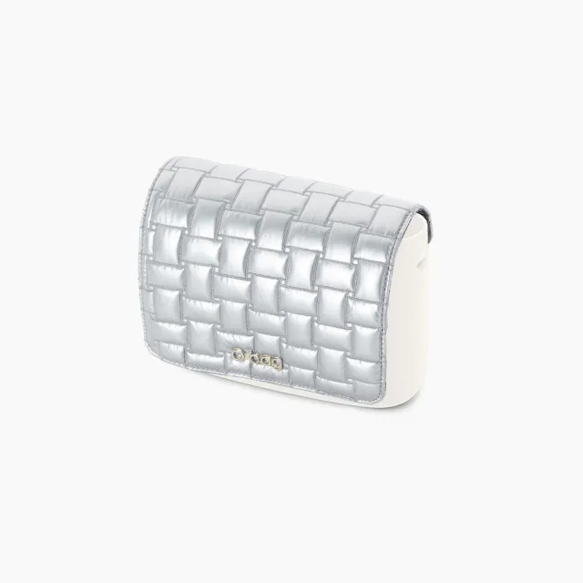 O bag pocket rabat mattonè argent aimanté