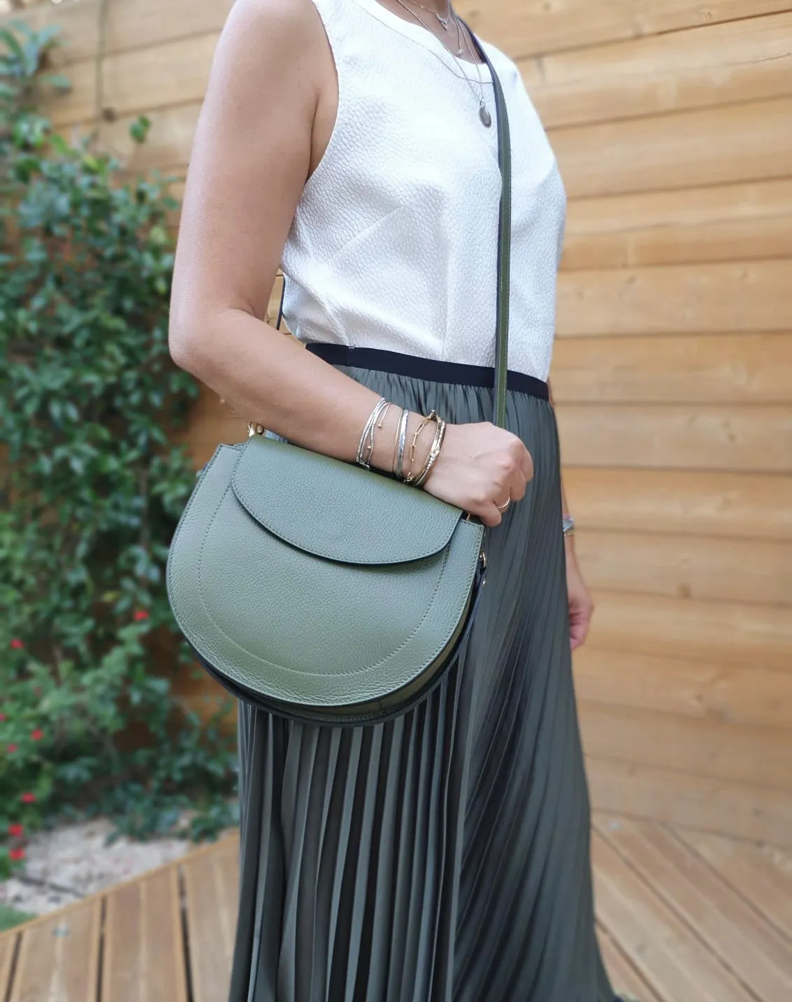 Hexagone Cuir Vendôme sac à main cuir bandoulière
