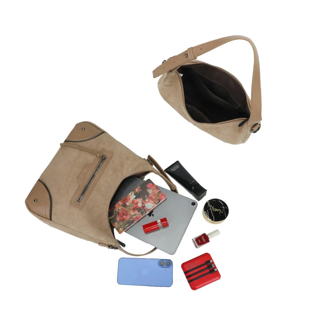 Gallantry Paris Le Songe Sac épaule D.Taupe effet suédé