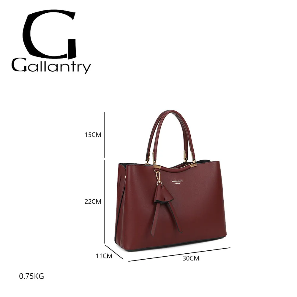 Gallantry Le Azalée sac à main bordeaux grainé