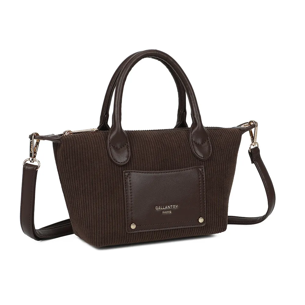 Gallantry Paris La Léandra sac à main coffee velours côtelé