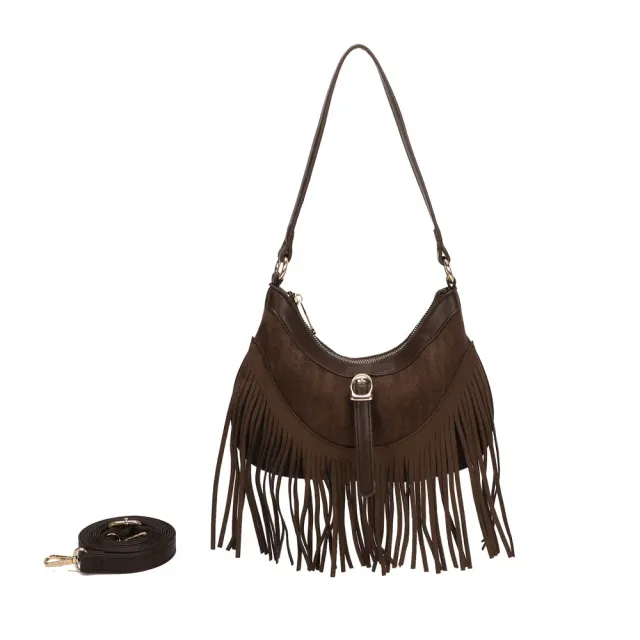 Gallantry Paris Auréa sac à main coffee à franges