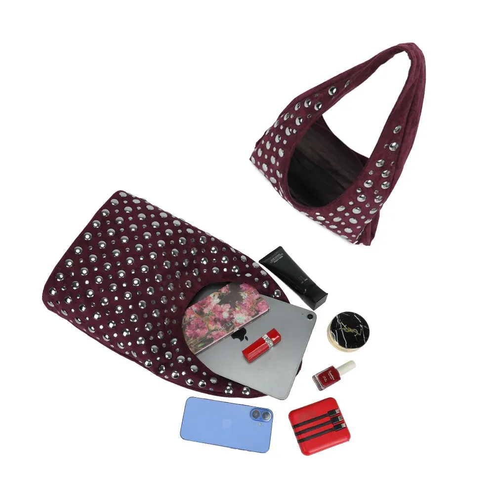 Gallantry Kalyss sac épaule clouté bordeaux