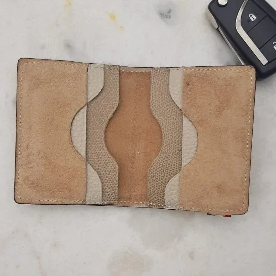 Atelier Anne R porte-cartes cuir marron glacé 6 cartes