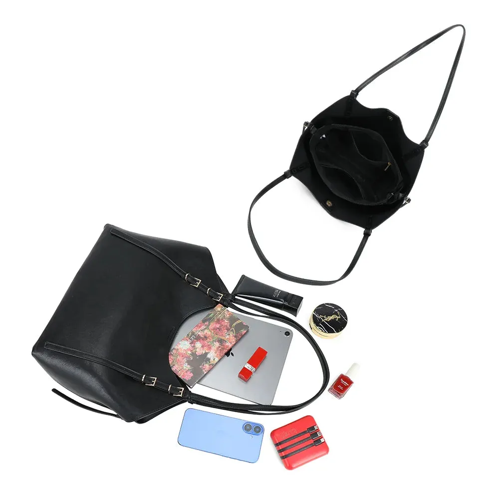 Gallantry Élance sac cabas noir lisse