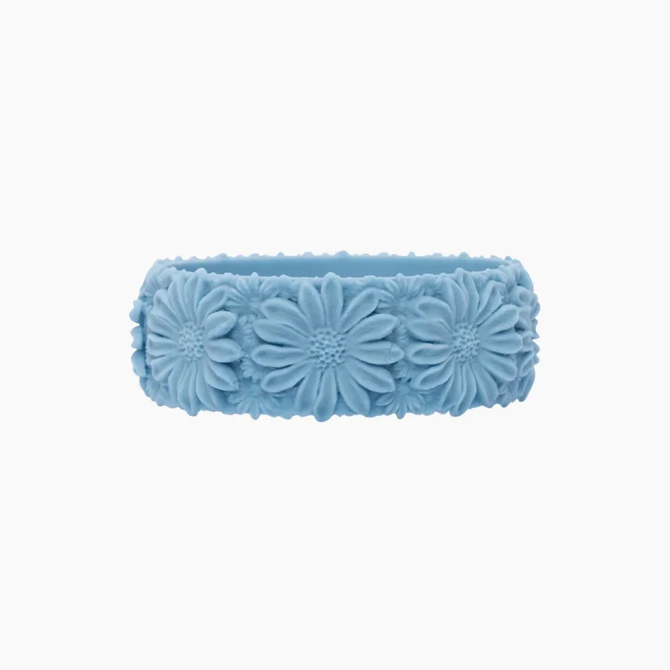 O Bag Daisy Big Bracelet Silicone Bleu Pastel