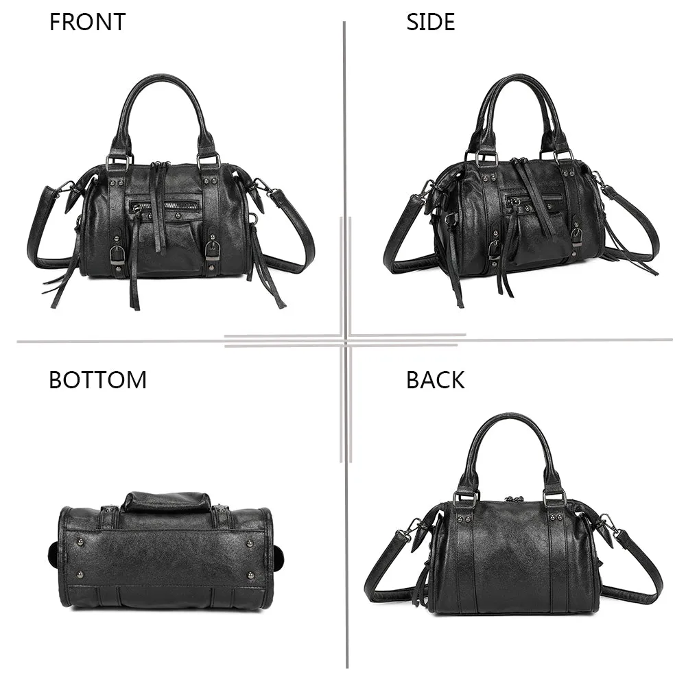 Gallantry Paris Skyla Métallique sac à main noir