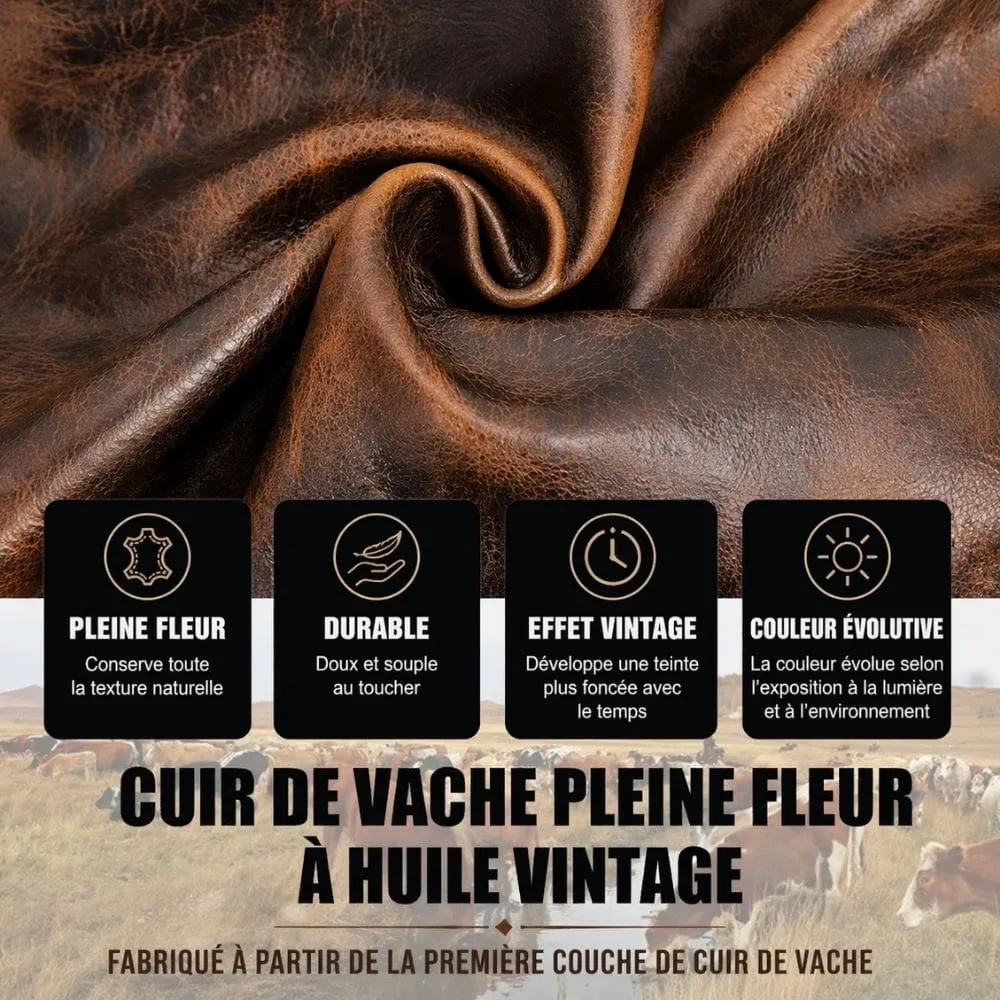 Maison Sacoches Prestige porte-monnaie café cuir véritable