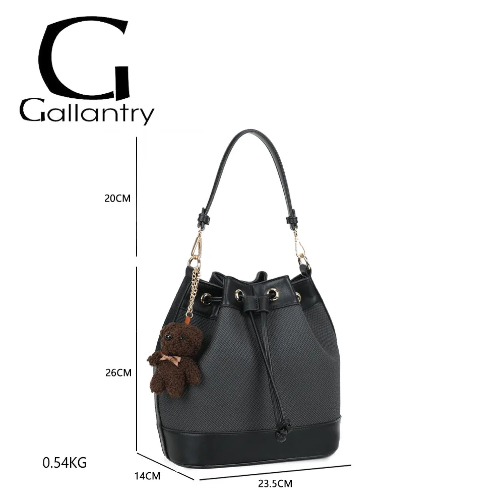 Gallantry Paris Lila Bucket sac seau noir cordon