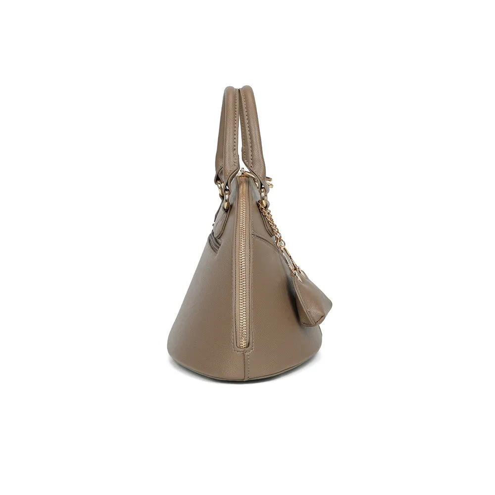 Gallantry Paris La Éminence sac dôme taupe saffiano doré