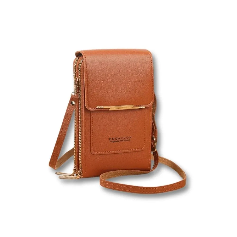 Maison Sacoches Orelia mini sac téléphone marron