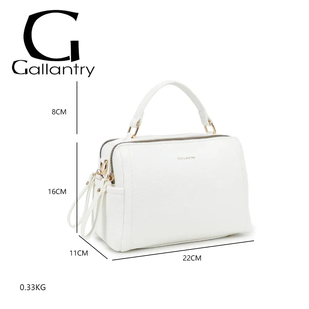Gallantry Mini Boston Élégance petit sac rose grainé