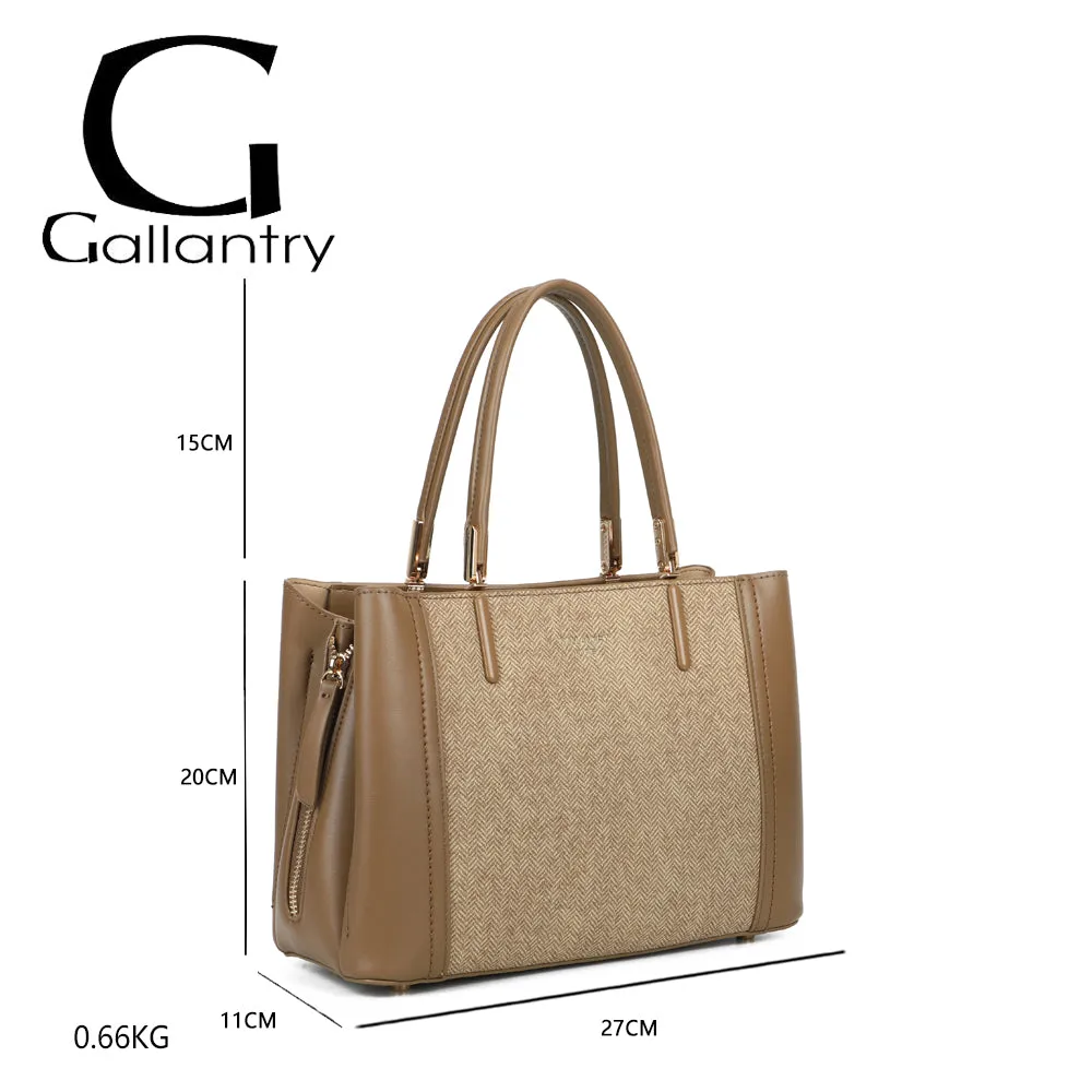 Gallantry Valdora sac à main taupe 27 cm chevrons