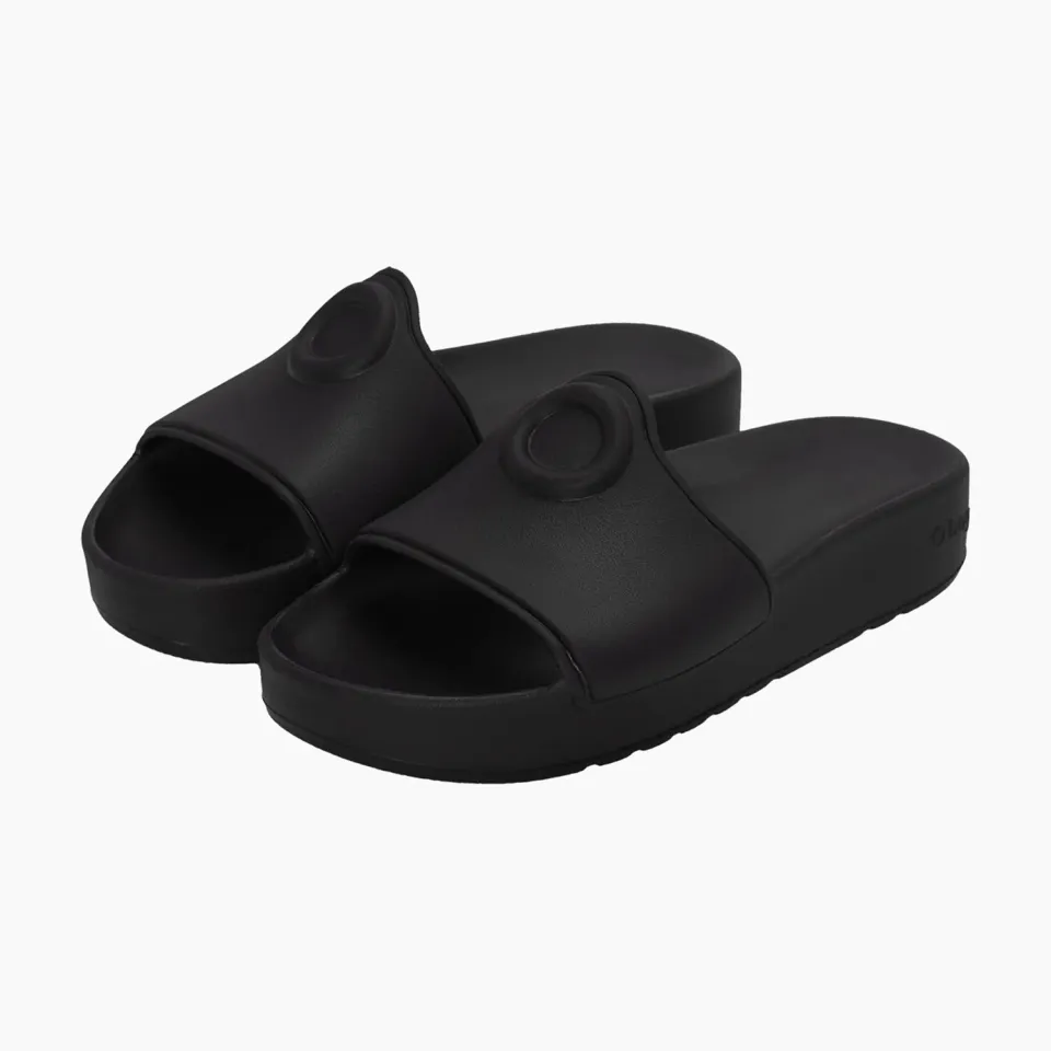 O bag O Slippers Logo claquettes femme noir souple