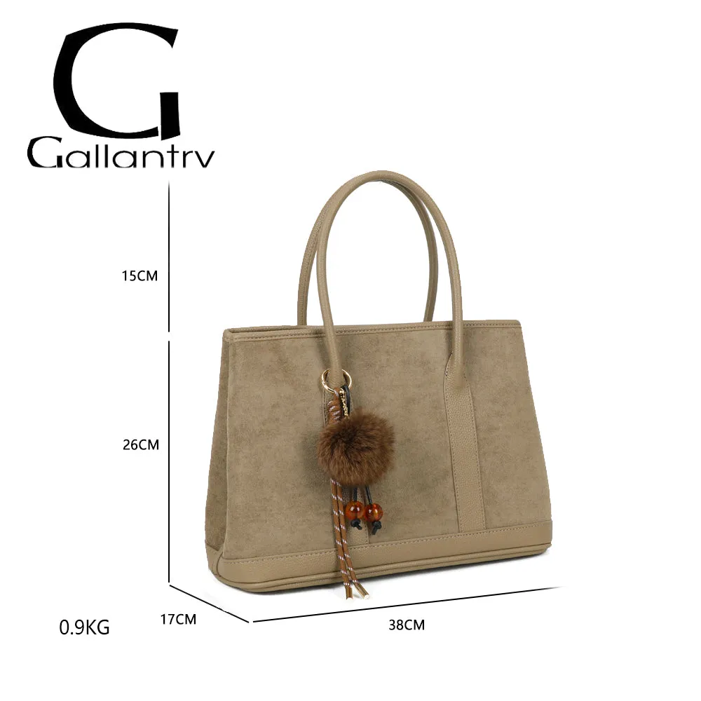 Gallantry Paris Cléane Sac à main Taupe Foncé Pompon