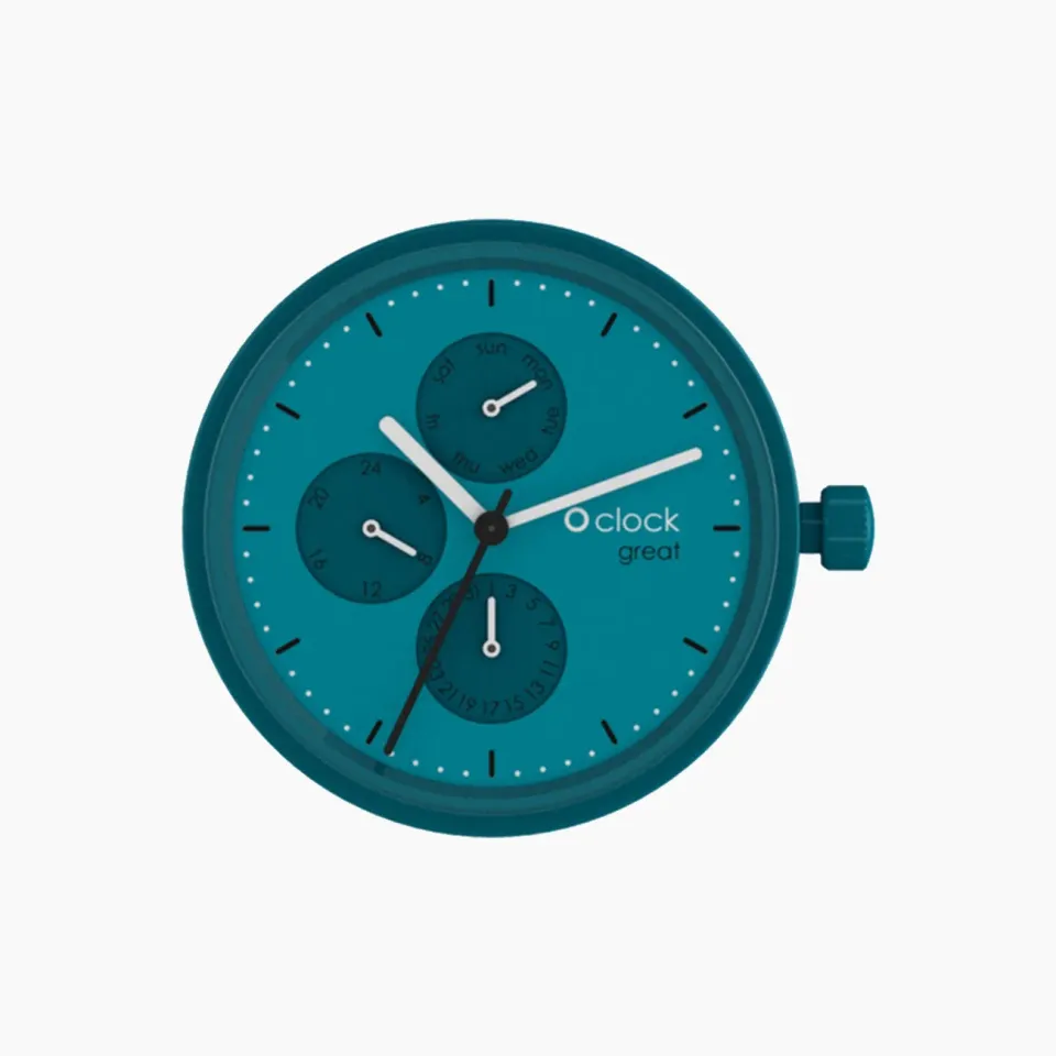 O bag O Clock Great Date Soleil montre bleu pétrole