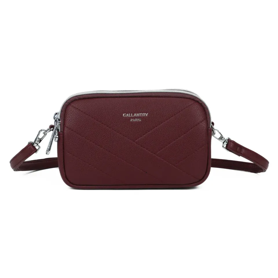 Gallantry Paris La Nox sac bandoulière bordeaux 3 zips