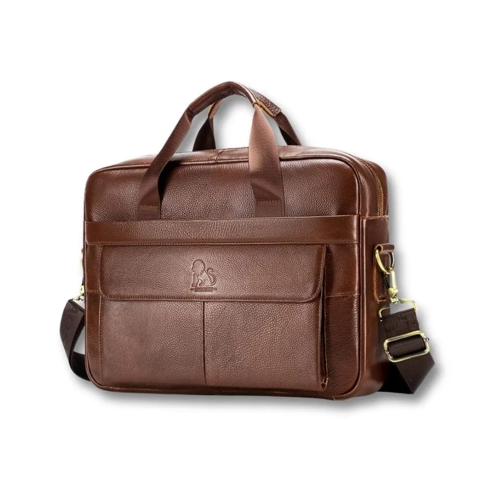 Maison Sacoches Faren sacoche ordinateur cuir marron