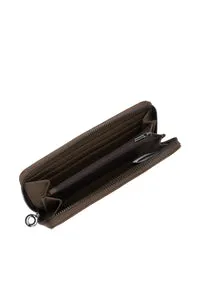 O Bag O Wally Mughetto Portefeuille Chocolat Gommé Zip