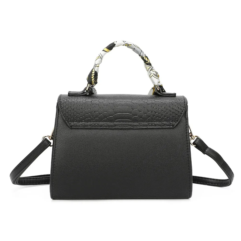 Gallantry Paris Giuliana sac à main noir foulard croco