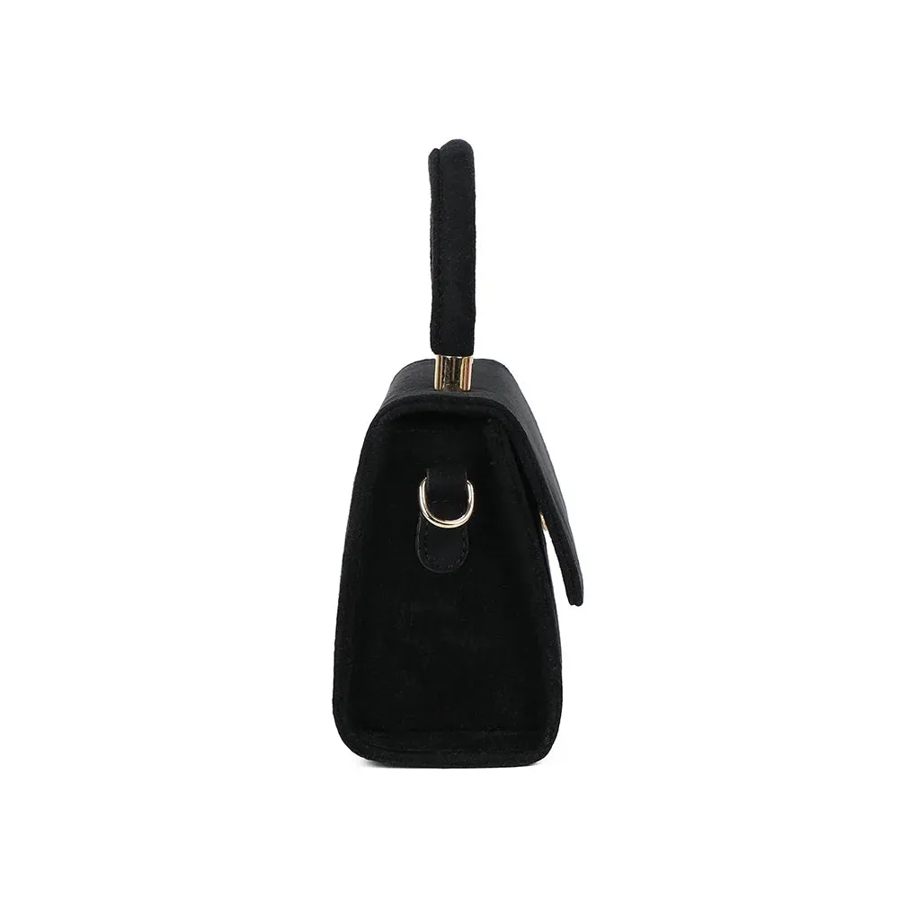 Gallantry La Petite Élégante sac à main Noir suédine