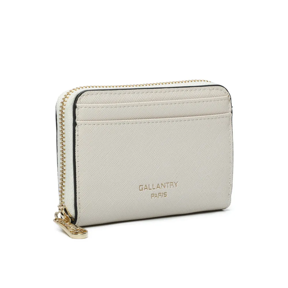 Gallantry Paris Petit Copain portefeuille zippé beige compact
