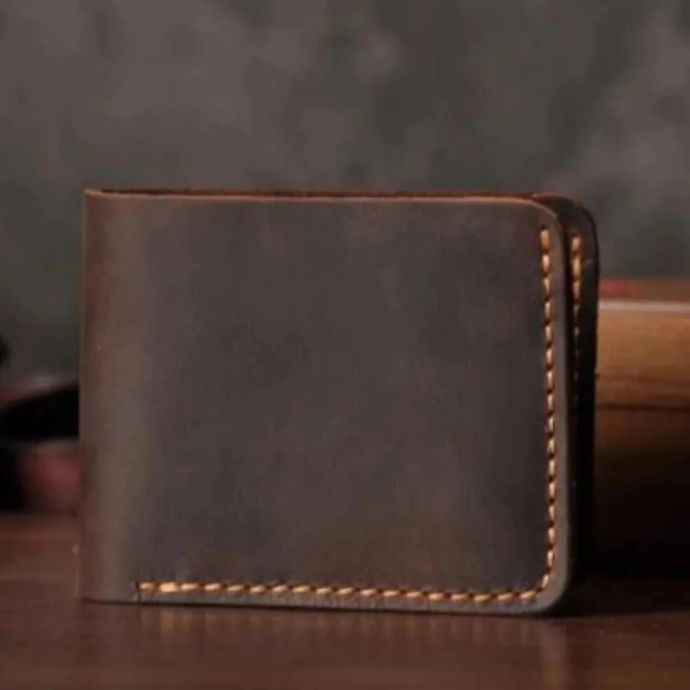Mon Sacoche Portefeuille Cuir Café Vertical Homme