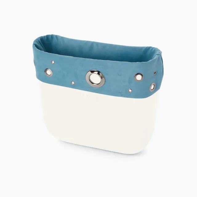 O bag Mini bordure effet suède aqua
