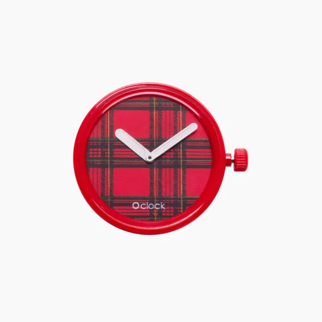 O bag O Clock mécanisme montre Tartan Rouge quartz