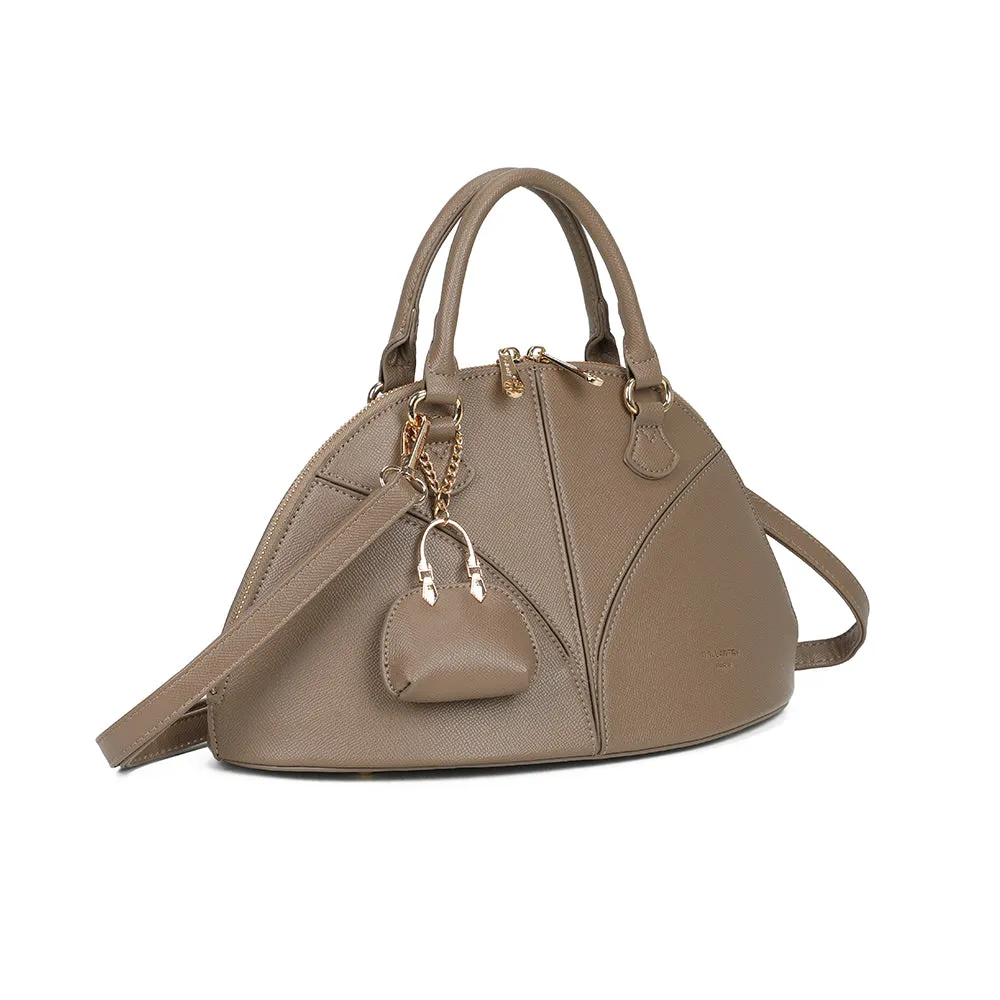 Gallantry Paris La Éminence sac dôme taupe saffiano doré