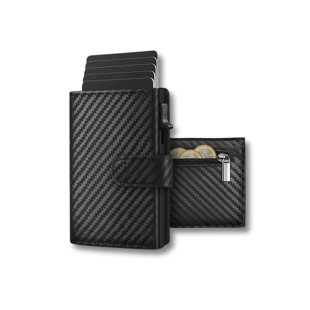 Maison Sacoches Axiel petit portefeuille homme carbon noir
