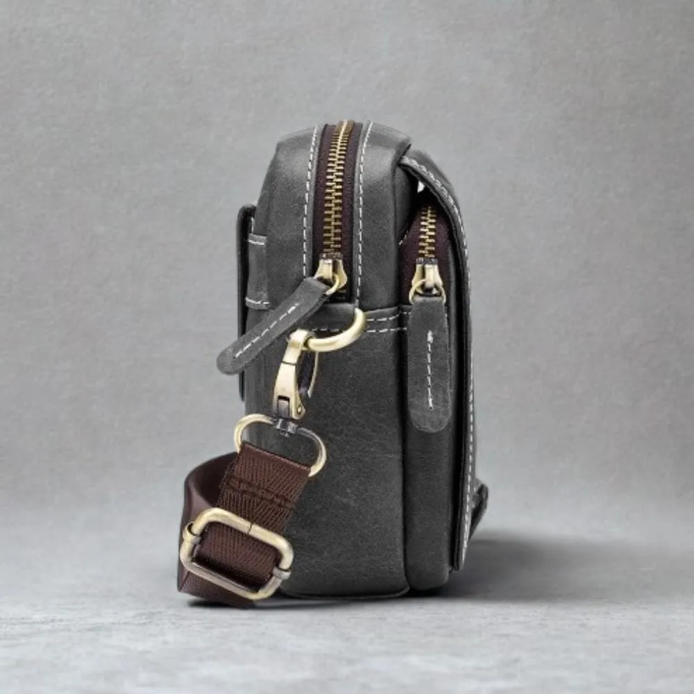 Maison Sacoches Veyron sacoche homme vintage marron compacte