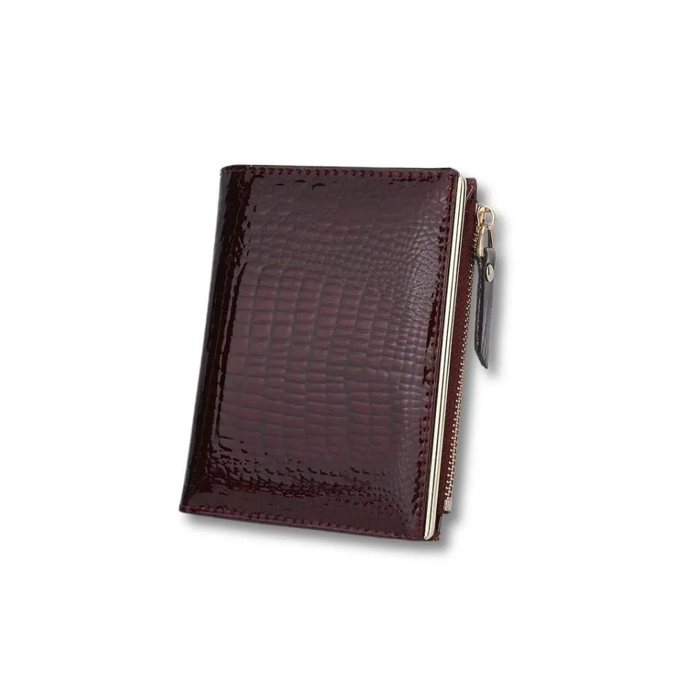 Maison Sacoches Elvia porte-monnaie femme rouge cuir croco