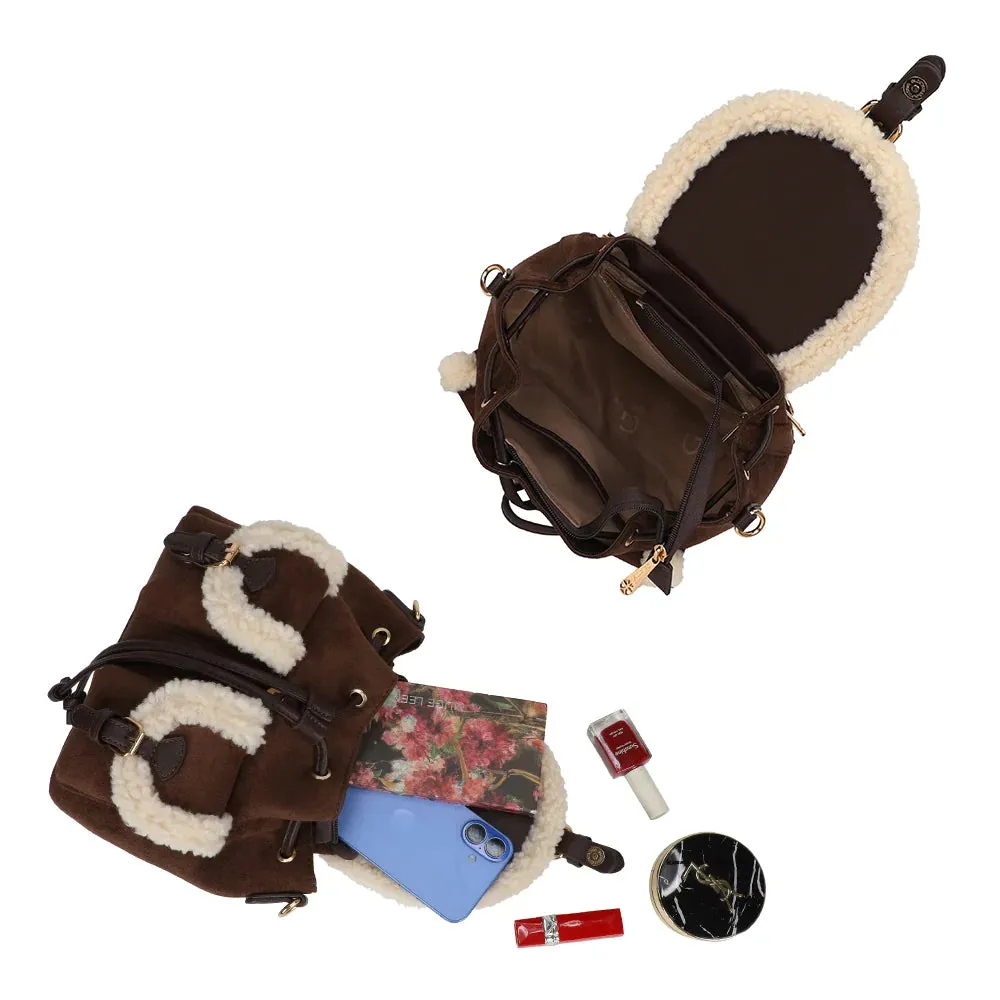 Gallantry Paris Le Sherpa sac à main coffee effet mouton