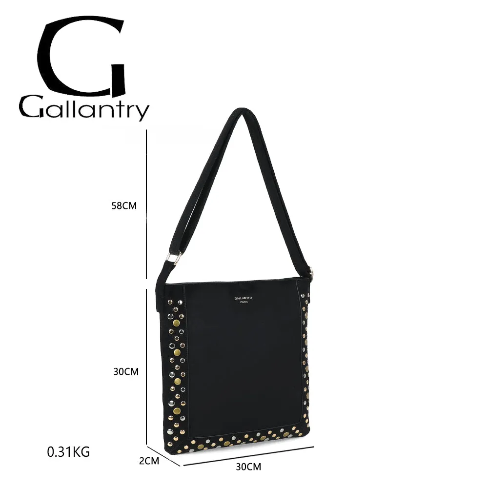 Gallantry Velia sac bandoulière noir à clous
